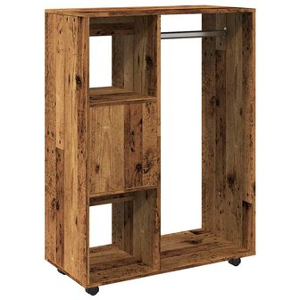 Kledingkast 80x40x110 cm bewerkt hout oud houtkleurig 7