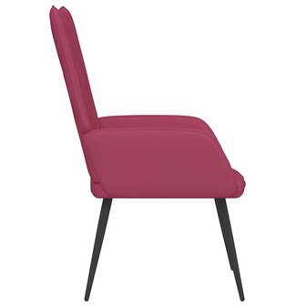 Relaxstoel fluweel wijnrood 4
