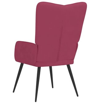 Relaxstoel fluweel wijnrood 5