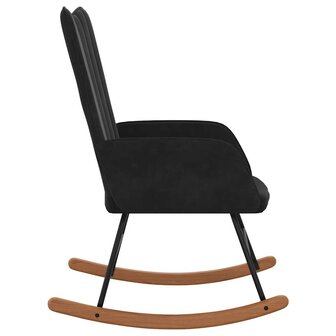Schommelstoel fluweel zwart 4