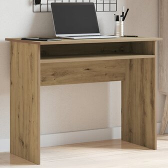 Bureau 90x50x74 cm bewerkt hout artisanaal eikenkleur 1