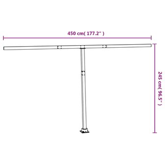Luifelpaalset 450x245 cm ijzer wit  10