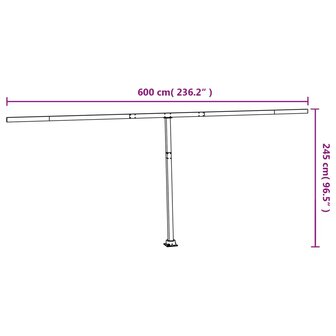 Luifelpaalset 600x245 cm ijzer antracietkleurig  10