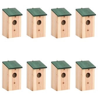 Vogelhuisjes 8 st 12x12x22 cm hout 1