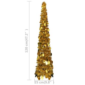 Kunstkerstboom pop-up 120 cm PET goudkleurig 5