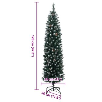 Kunstkerstboom smal met 150 LED&amp;apos;s 120 cm 12