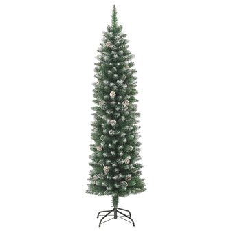 Kunstkerstboom smal met standaard 180 cm PVC 2