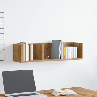 CD-wandschap 75x18x18 cm bewerkt hout artisanaal eikenkleurig 3