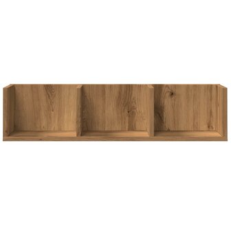 CD-wandschap 75x18x18 cm bewerkt hout artisanaal eikenkleurig 4