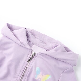 Kindervest met capuchon 104 lila 3