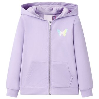 Kindervest met capuchon 116 lila 1
