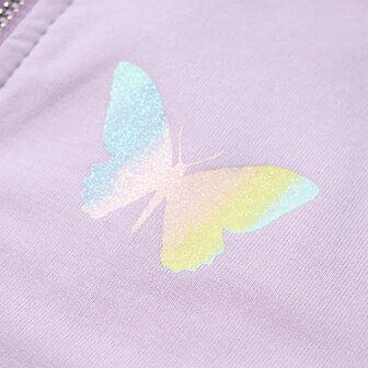 Kindervest met capuchon 116 lila 5