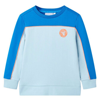 Kindertrui 140 felblauw en lichtblauw 1