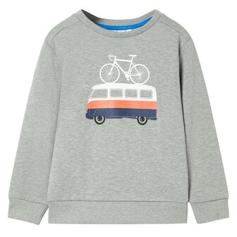Kindertrui 116 gem&ecirc;leerd lichtkaki 1