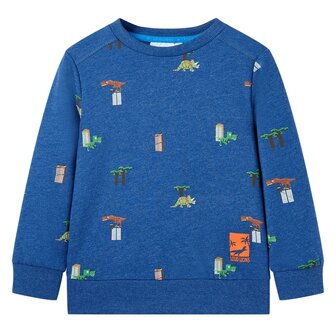 Kindertrui 116 gem&ecirc;leerd donkerblauw 1