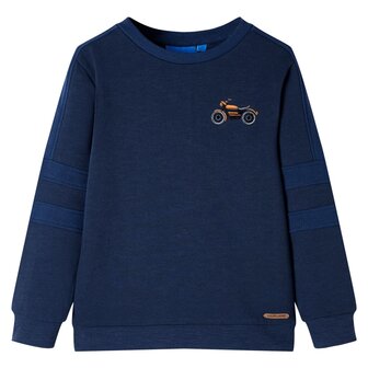 Kindertrui 92 gem&ecirc;leerd marineblauw 1