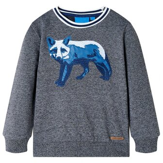 Kindertrui 140 gem&ecirc;leerd marineblauw 1