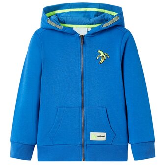 Kindervest met capuchon en rits 92 blauw 1