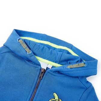 Kindervest met capuchon en rits 92 blauw 3