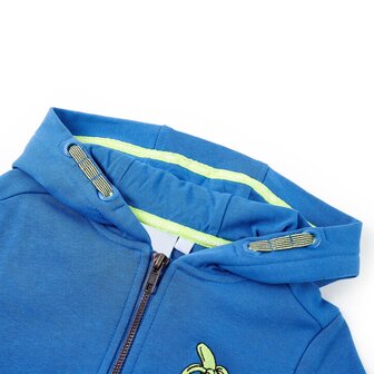 Kindervest met capuchon en rits 140 blauw 3
