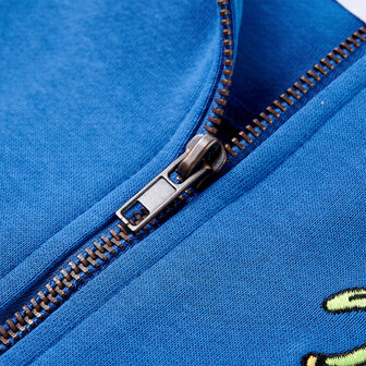 Kindervest met capuchon en rits 140 blauw 4