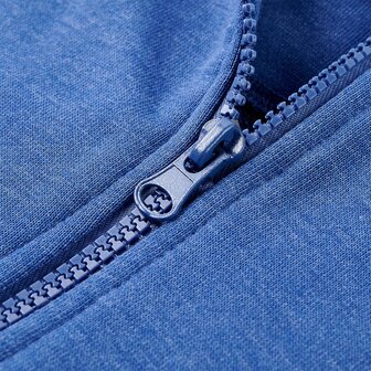 Kindervest met capuchon en rits 92 gem&ecirc;leerd blauw 4