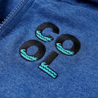 Kindervest met capuchon en rits 128 gem&ecirc;leerd donkerblauw 5