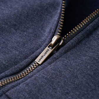 Kindervest met capuchon en rits 92 gem&ecirc;leerd donkerblauw 5
