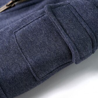 Kindervest met capuchon en rits 92 gem&ecirc;leerd donkerblauw 6