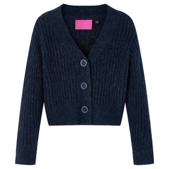 Kindervest gebreid 128 marineblauw 1