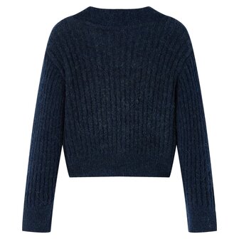 Kindervest gebreid 128 marineblauw 2