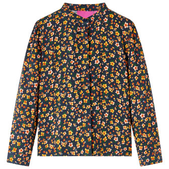 Kinderoverhemd met bandkraag 92 marineblauw 1