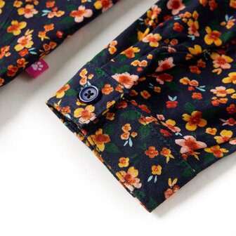 Kinderoverhemd met bandkraag 116 marineblauw 5