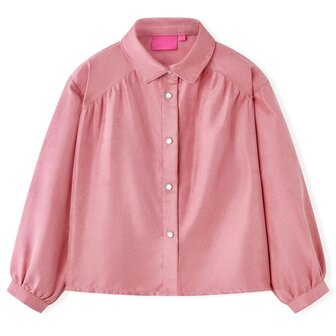 Kinderblouse met lantaarnmouwen 128 oudroze 1