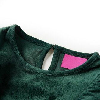 Kinderblouse met ruches 128 donkergroen 3