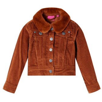Kinderjas 104 ribfluweel cognackleurig 1