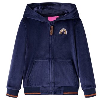 Kinderjas met capuchon 92 marineblauw 1
