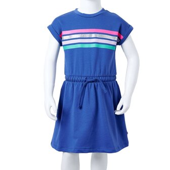 Kinderjurk met trekkoord 92 kobaltblauw 8