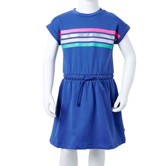 Kinderjurk met trekkoord 128 kobaltblauw 8