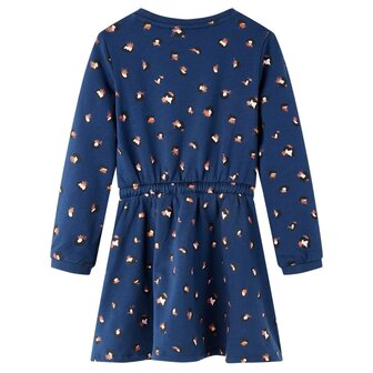 Kinderjurk met lange mouwen 104 marineblauw 2
