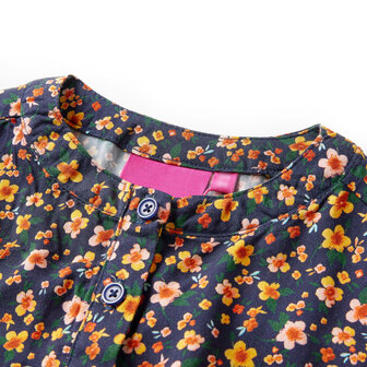 Kinderjurk met lange mouwen 128 marineblauw 3