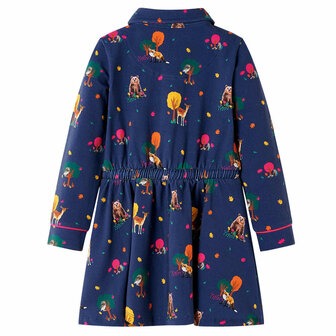 Kinderjurk lange mouwen en trekkoord 116 marineblauw 2