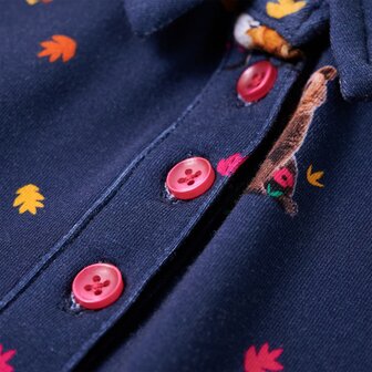 Kinderjurk lange mouwen en trekkoord 116 marineblauw 4
