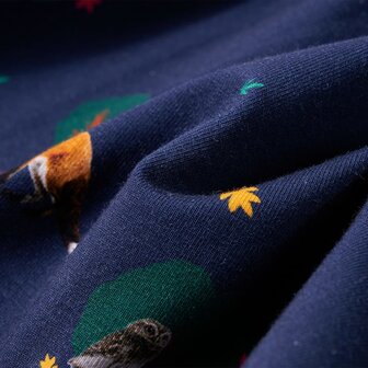 Kinderjurk lange mouwen en trekkoord 128 marineblauw 7