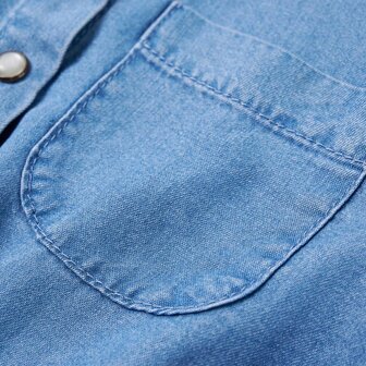 Kinderjurk met lange mouwen 92 marineblauw en denimblauw 4