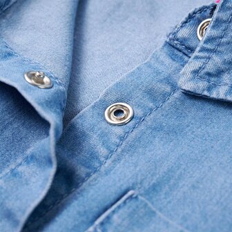 Kinderjurk met lange mouwen 92 marineblauw en denimblauw 5