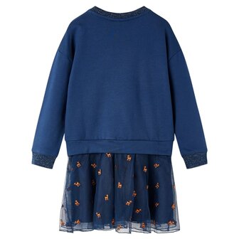 Kinderjurk met lange mouwen 92 marineblauw 2