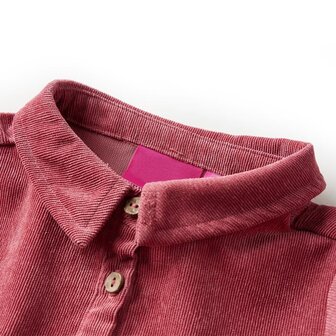 Kinderjurk met lange mouwen ribfluweel 92 oudroze 3