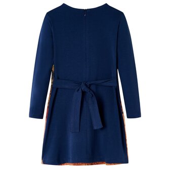 Kinderjurk met lange mouwen 104 marineblauw 2