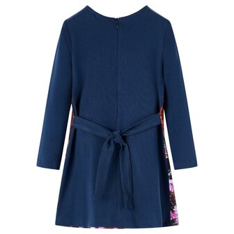 Kinderjurk met lange mouwen 92 marineblauw 2